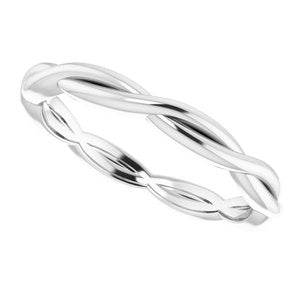 14K White 2.2 mm Woven-Design Band Size 7 - BN & CO JEWELRY