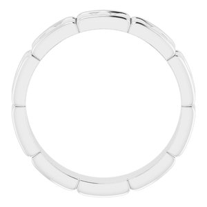 14K White 6 mm Pattern Band Size 11 - BN & CO JEWELRY