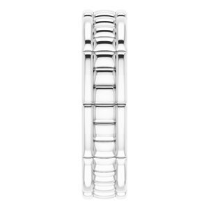 14K White 6 mm Pattern Band Size 11 - BN & CO JEWELRY