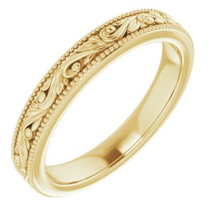 14K Yellow 3.2 mm Design-Engraved Band Size 7 - BN & CO JEWELRY