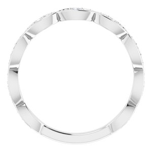 14K White 1/5 CTW Natural Diamond Infinity-Inspired Anniversary Band - BN & CO JEWELRY