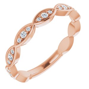 14K Rose 1/5 CTW Natural Diamond Infinity-Inspired Anniversary Band - BN & CO JEWELRY