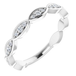14K White 1/5 CTW Natural Diamond Infinity-Inspired Anniversary Band - BN & CO JEWELRY