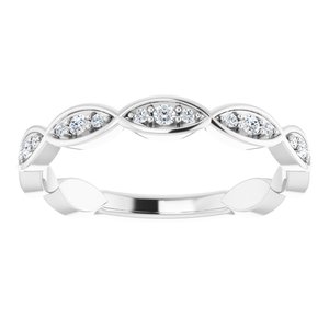 14K White 1/5 CTW Natural Diamond Infinity-Inspired Anniversary Band - BN & CO JEWELRY