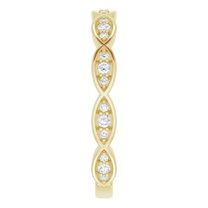 14K Yellow 1/5 CTW Natural Diamond Infinity-Inspired Anniversary Band - BN & CO JEWELRY