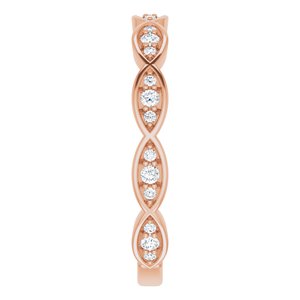 14K Rose 1/5 CTW Natural Diamond Infinity-Inspired Anniversary Band - BN & CO JEWELRY