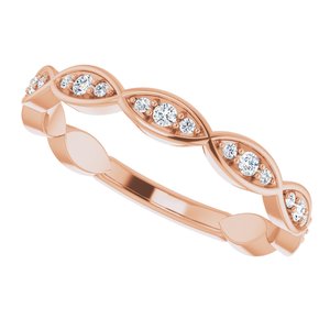 14K Rose 1/5 CTW Natural Diamond Infinity-Inspired Anniversary Band - BN & CO JEWELRY
