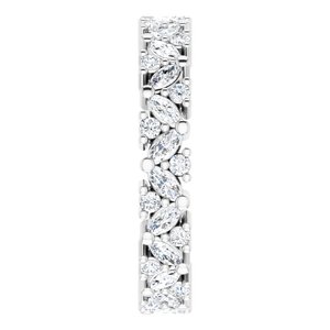 14K White 1 CTW Natural Diamond Cluster Eternity Band Size 6 - BN & CO JEWELRY