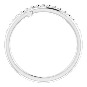 Sterling Silver Negative Space & Beaded Cross Ring - BN & CO JEWELRY