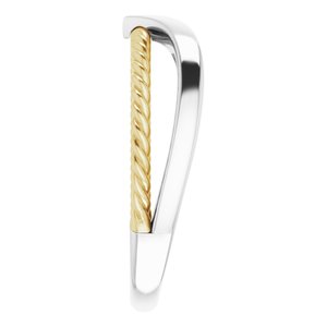 14K White & Yellow Negative Space Rope Ring - BN & CO JEWELRY