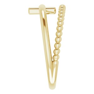 14K Yellow Negative Space & Beaded Cross Ring - BN & CO JEWELRY