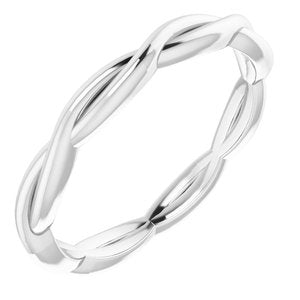 14K White 2.2 mm Woven-Design Band Size 8 - BN & CO JEWELRY