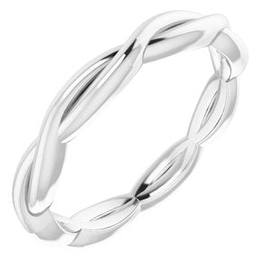 14K White 2.2 mm Woven-Design Band Size 5 - BN & CO JEWELRY