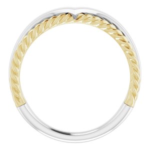14K White & Yellow Negative Space Rope Ring - BN & CO JEWELRY