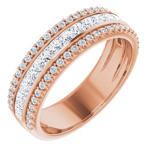 14K Rose 1 1/8 CTW Natural Diamond Anniversary Band - BN & CO JEWELRY