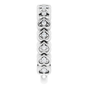 14K White 1/8 CTW Natural Diamond Accented Heart Anniversary Band - BN & CO JEWELRY