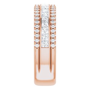 14K Rose 1 1/8 CTW Natural Diamond Anniversary Band - BN & CO JEWELRY