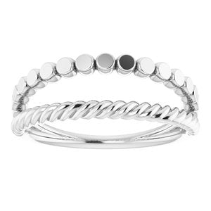 Sterling Silver Negative Space Rope Ring - BN & CO JEWELRY