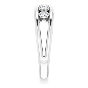 14K White 1/8 CTW Diamond Negative Space Ring - BN & CO JEWELRY