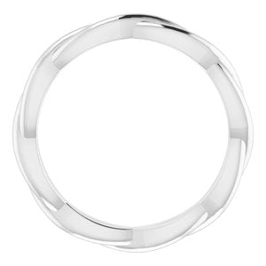 14K White 2.2 mm Woven-Design Band Size 5 - BN & CO JEWELRY