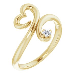 14K Yellow .06 CTW Diamond Heart Ring - BN & CO JEWELRY