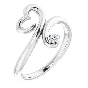 Sterling Silver .06 CTW Diamond Heart Ring - BN & CO JEWELRY