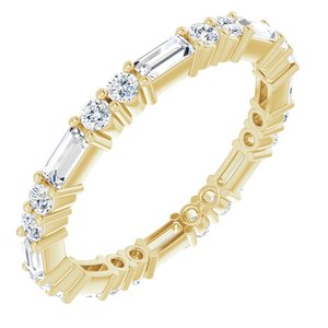 14K Yellow 5/8 CTW Natural Diamond Eternity Band Size 4 - BN & CO JEWELRY
