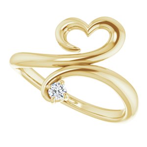 14K Yellow .06 CTW Diamond Heart Ring - BN & CO JEWELRY