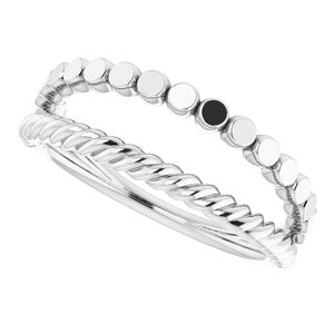 Sterling Silver Negative Space Rope Ring - BN & CO JEWELRY