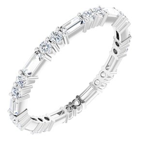 14K White 3/4 CTW Natural Diamond Eternity Band Size 6 - BN & CO JEWELRY