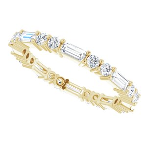 14K Yellow 5/8 CTW Natural Diamond Eternity Band Size 4 - BN & CO JEWELRY