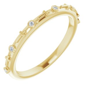 14K Yellow .03 CTW Natural Diamond Cross Ring - BN & CO JEWELRY