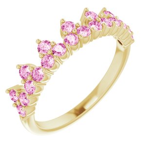 14K Yellow Natural Pink Sapphire Crown Ring - BN & CO JEWELRY