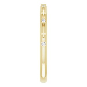 14K Yellow .03 CTW Natural Diamond Cross Ring - BN & CO JEWELRY