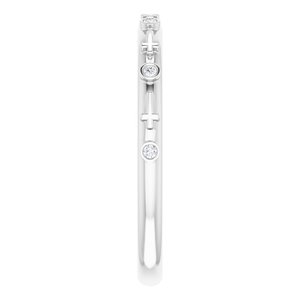 Sterling Silver .03 CTW Natural Diamond Cross Ring - BN & CO JEWELRY