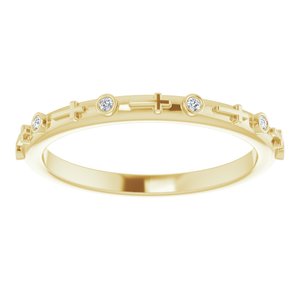 14K Yellow .03 CTW Natural Diamond Cross Ring - BN & CO JEWELRY