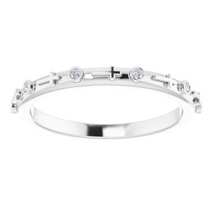 Sterling Silver .03 CTW Natural Diamond Cross Ring - BN & CO JEWELRY