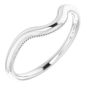 14K White Wedding Band for 11 mm Cushion Ring - BN & CO JEWELRY