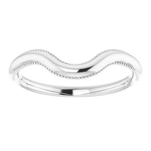 14K White Wedding Band for 11 mm Cushion Ring - BN & CO JEWELRY