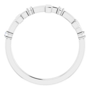 14K White .05 CTW Natural Diamond Cross Ring - BN & CO JEWELRY