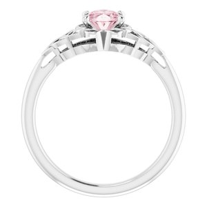 14K White Natural Pink Morganite Celtic-Inspired Ring - BN & CO JEWELRY