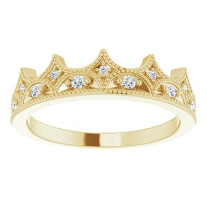 14K Yellow 1/8 CTW Diamond Crown Ring - BN & CO JEWELRY