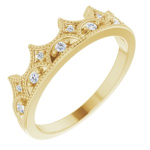14K Yellow 1/8 CTW Diamond Crown Ring - BN & CO JEWELRY