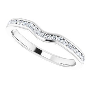 14K White 1/4 CTW Diamond Band for 6.5 mm Round Ring - BN & CO JEWELRY