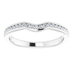 14K White 1/4 CTW Diamond Band for 6.5 mm Round Ring - BN & CO JEWELRY