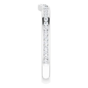 14K White 1/4 CTW Diamond Band for 6.5 mm Round Ring - BN & CO JEWELRY
