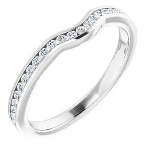 14K White 1/4 CTW Diamond Band for 6.5 mm Round Ring - BN & CO JEWELRY