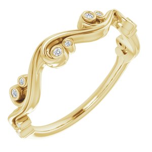 14K Yellow .05 CTW Natural Diamond Sculptural Anniversary Band - BN & CO JEWELRY