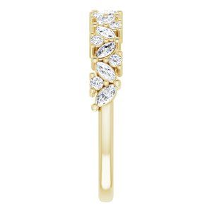 14K Yellow 1/2 CTW Natural Diamond Tilted Marquise Anniversary Band - BN & CO JEWELRY