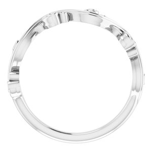 14K White .05 CTW Natural Diamond Sculptural Anniversary Band - BN & CO JEWELRY